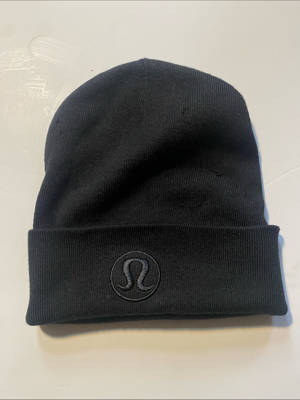 lululemon athletica Men's Black Embroidered Logo Cuff Beanie